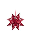 Velvet star with LED light - Bordeaux - image 1