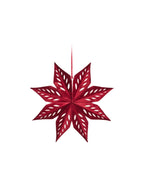 Velvet star with LED light - Bordeaux - image 1