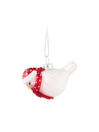 Christmas bird ornament - White, Red - image 1