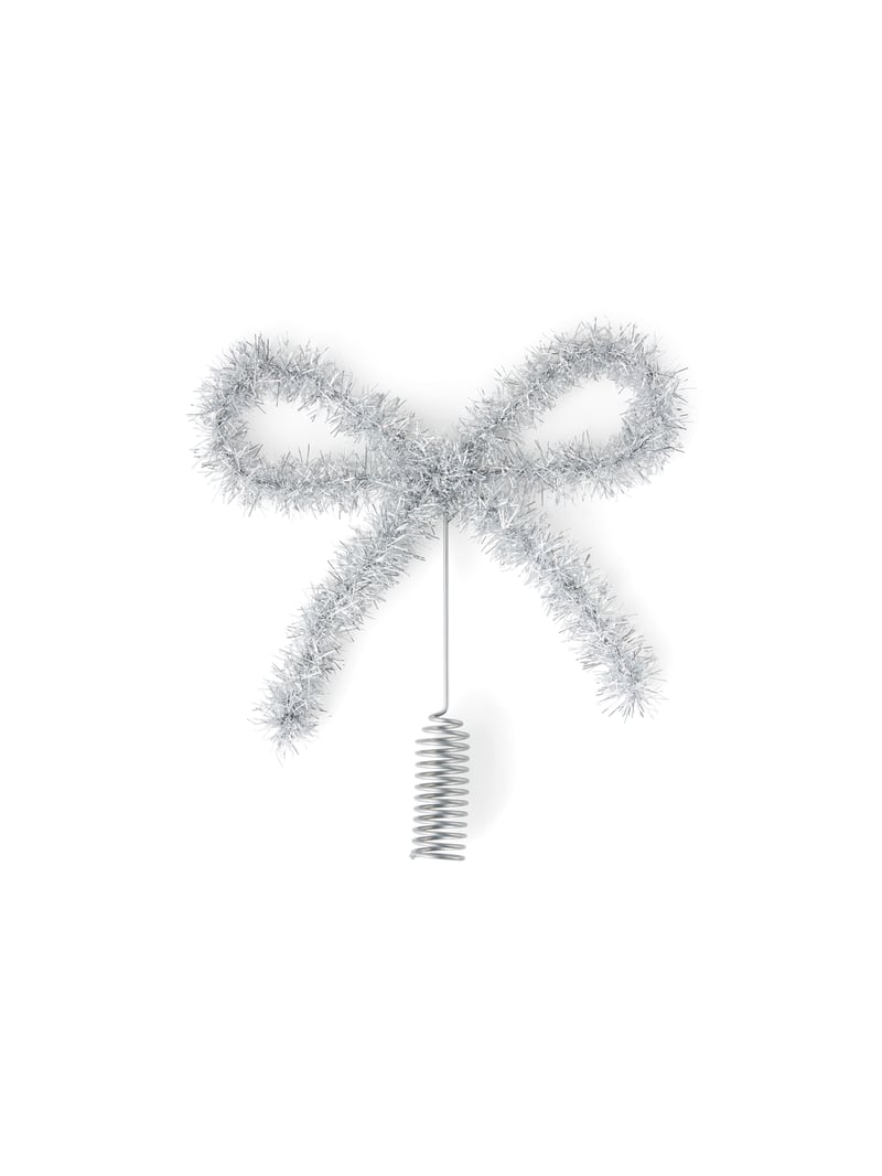 Christmas tree topper bow - Silver - image 1