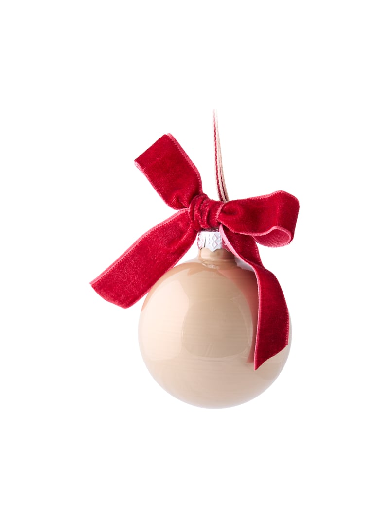 Christmas bauble with velvet bow - Camel, Red - image 1