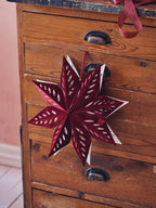 Velvet star with LED light - Bordeaux - image 3