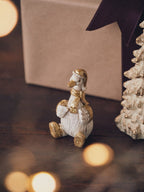 Christmas goose figurine - Gold, White - image 2