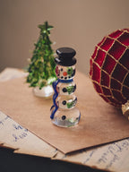 Glass snowman figurine - Clear, Blue - image 2