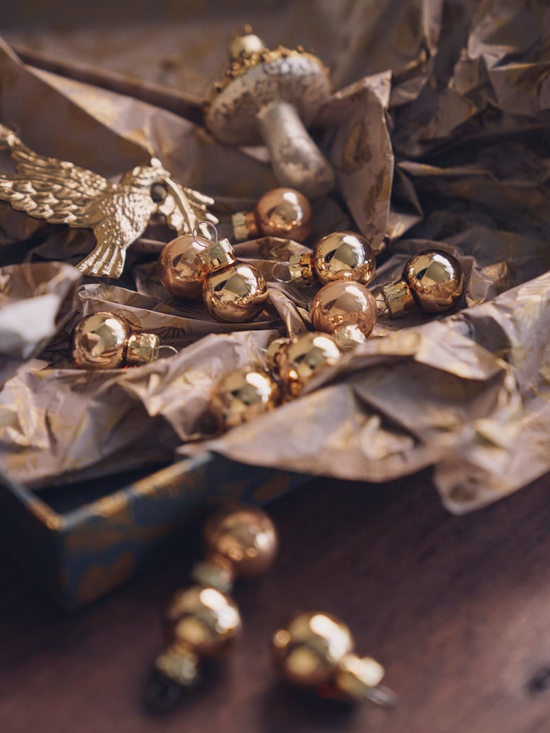 Mini Christmas baubles - Gold - image 2