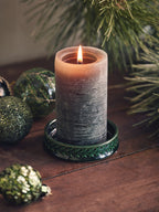 Pillar candle 12 cm - Dark Green - image 2