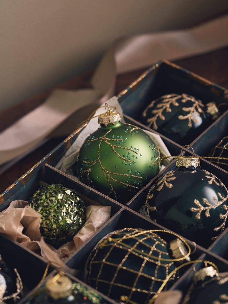Christmas bauble - Dark Green, Gold - image 2