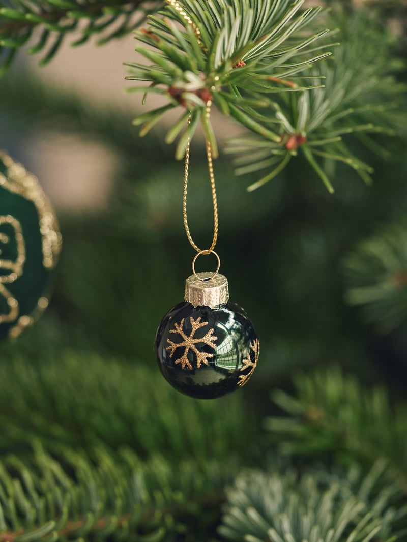 Christmas bauble - Dark Green, Gold - image 2