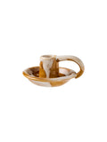 Candleholder - Brown, White - image 1