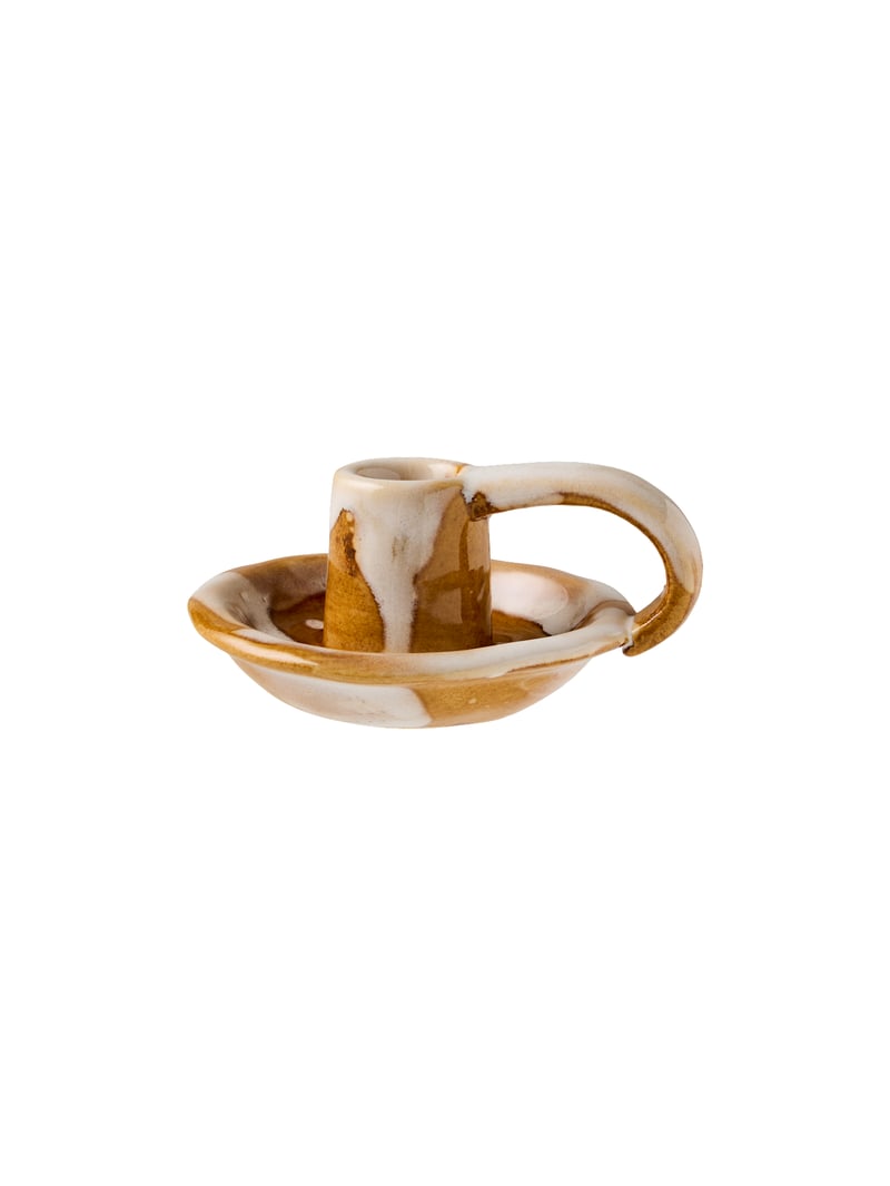 Candleholder - Brown, White - image 1