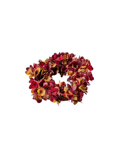 Artificial hydrangea wreath - Bordeaux - image 1