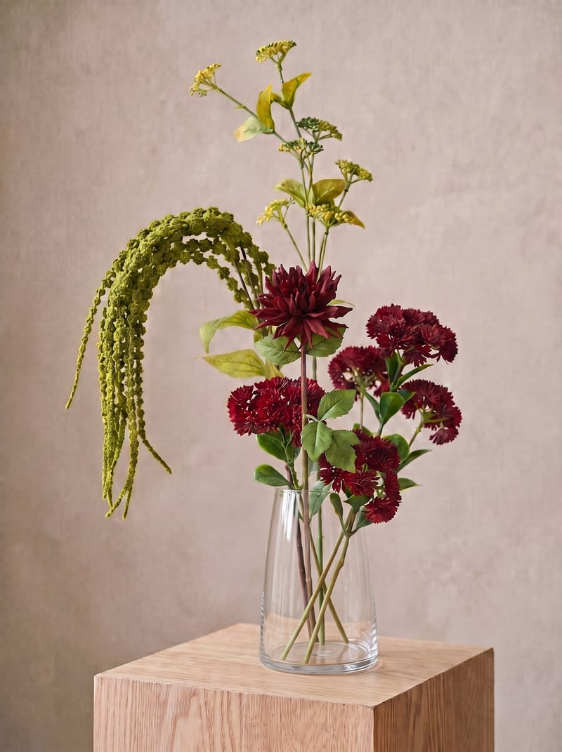Artificial flower - Bordeaux, Green - image 2