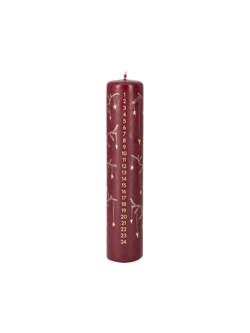 Advent candle - Bordeaux, Gold - image 1