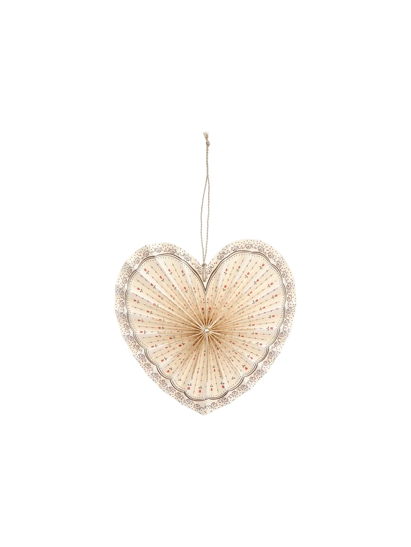 Hanging rosette heart - Off White, Orange Red - image 1