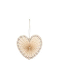 Hanging rosette heart - Off White, Orange Red - image 1