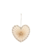 Hanging rosette heart - Off White, Orange Red - image 1