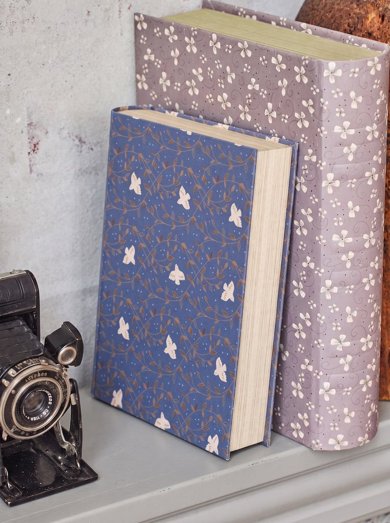 Book storage box - Smokey Blue, Off White - image 3