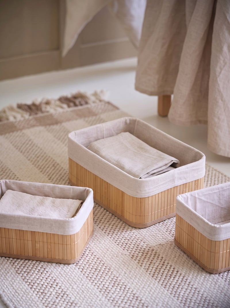 Lined storage basket - Light Nature - image 2