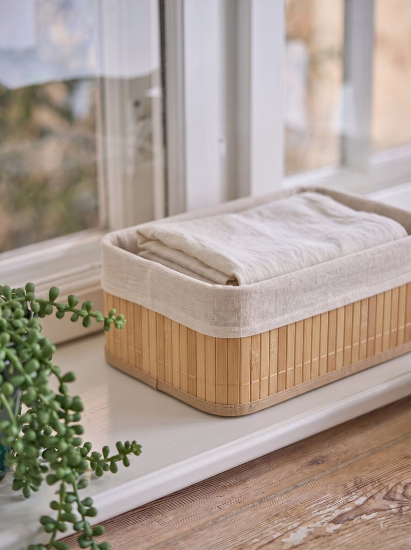 Lined storage basket - Light Nature - image 3
