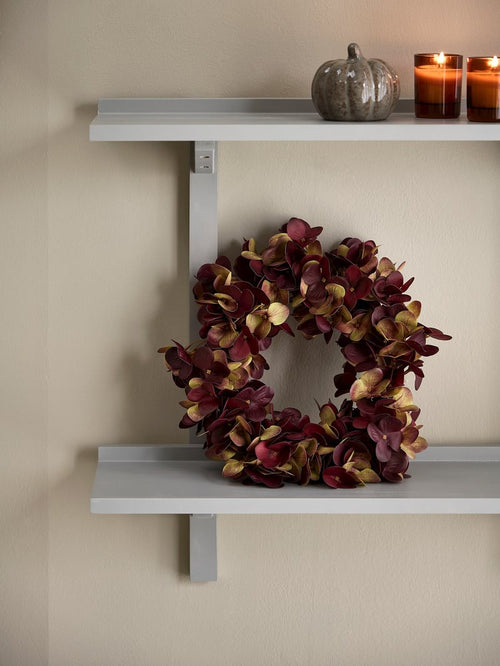 Artificial hydrangea wreath - Bordeaux - image 2