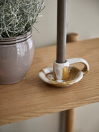 Candleholder - Brown, White - image 2