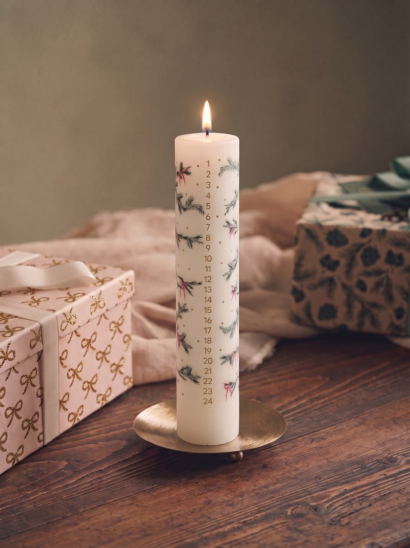 Advent candle - Off White, Gold - image 2