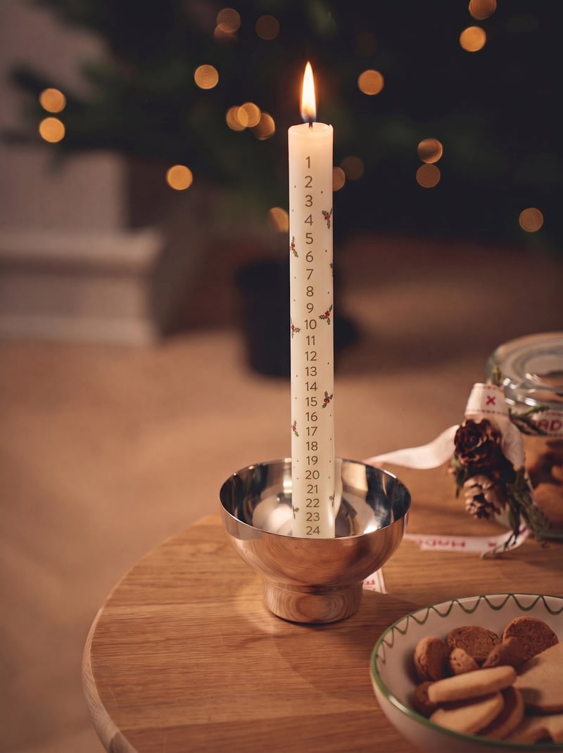 Advent candle - Off White, Moss Green - image 2