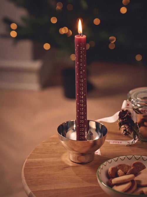 Advent candle - Bordeaux, Gold - image 2