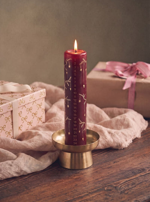 Advent candle - Bordeaux, Gold - image 2
