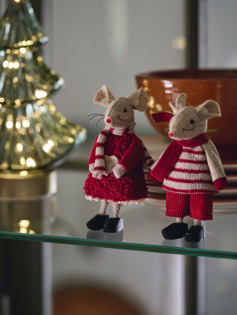 Decorative mouse - Light Brown, Red - image 2