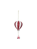 Christmas ornament hot air balloon - Red, White - image 1