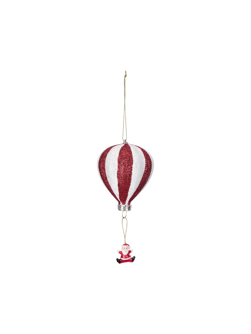 Christmas ornament hot air balloon - Red, White - image 1